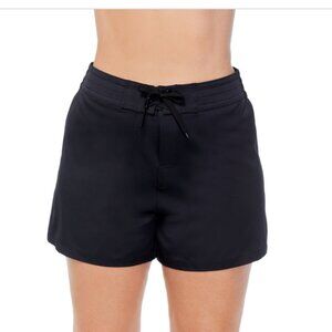 Island Escape Plus Size Beach Board Shorts  Black Size 20W 6594